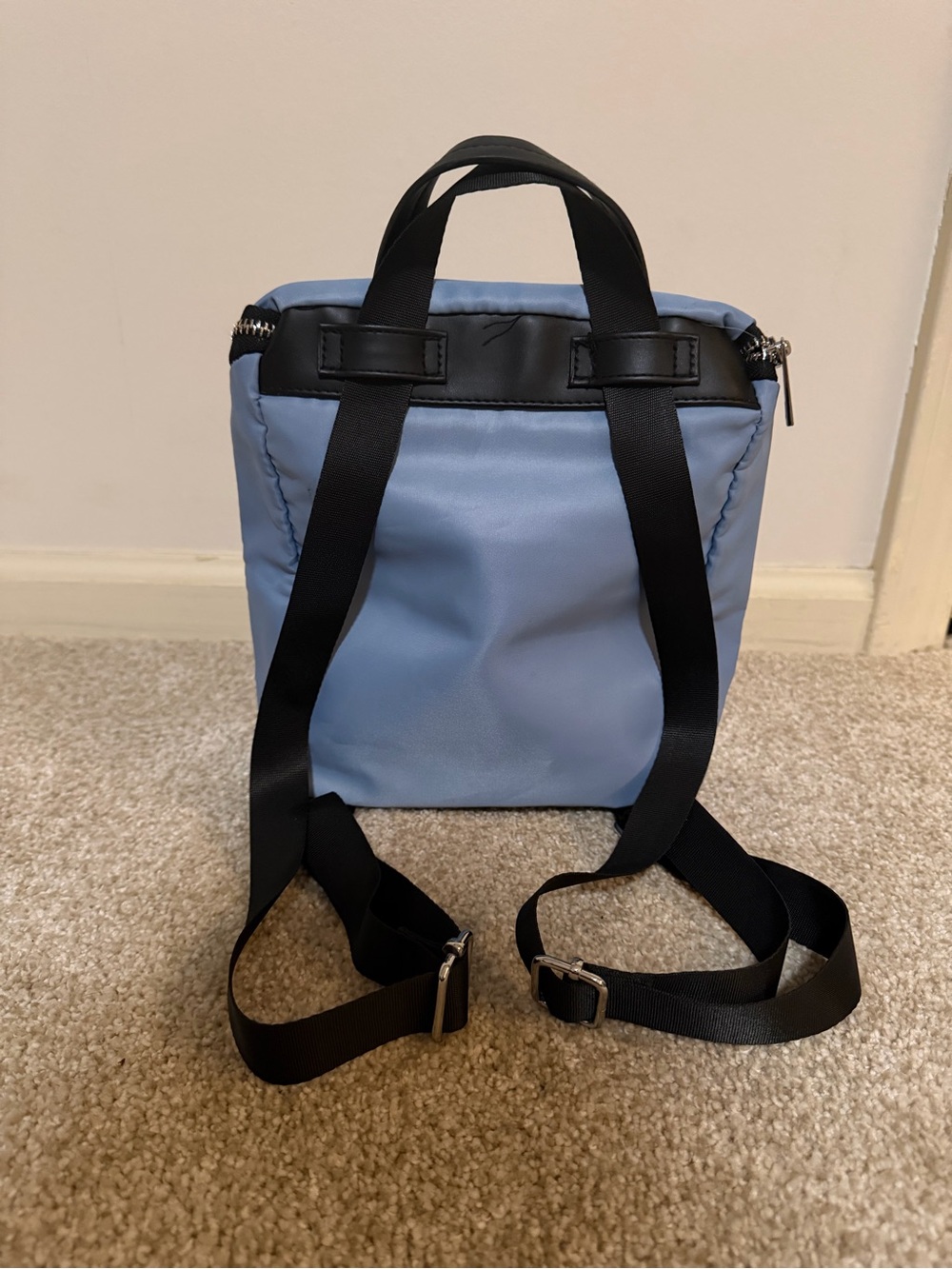 Light Blue Nylon Mini Backpack - Picture 2 of 3